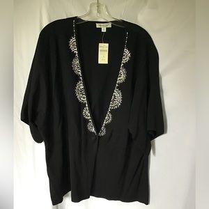 Plus Size Black Cardigan